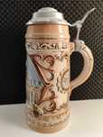 Kufel z pokrywką 1 litr do piwa Porcelana Sitzendorf Turyngia