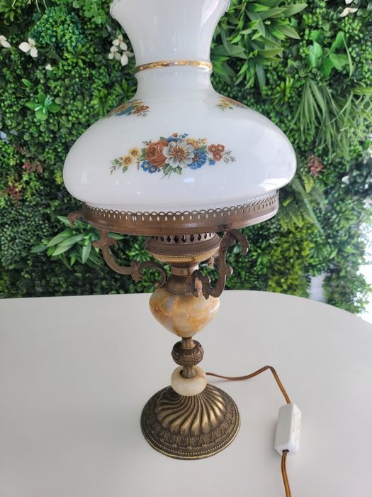 Lampa stara onyks  szkło francuska retro