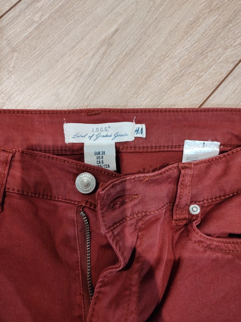 Spodnie jeansy h&M rozm 38 ceglaste