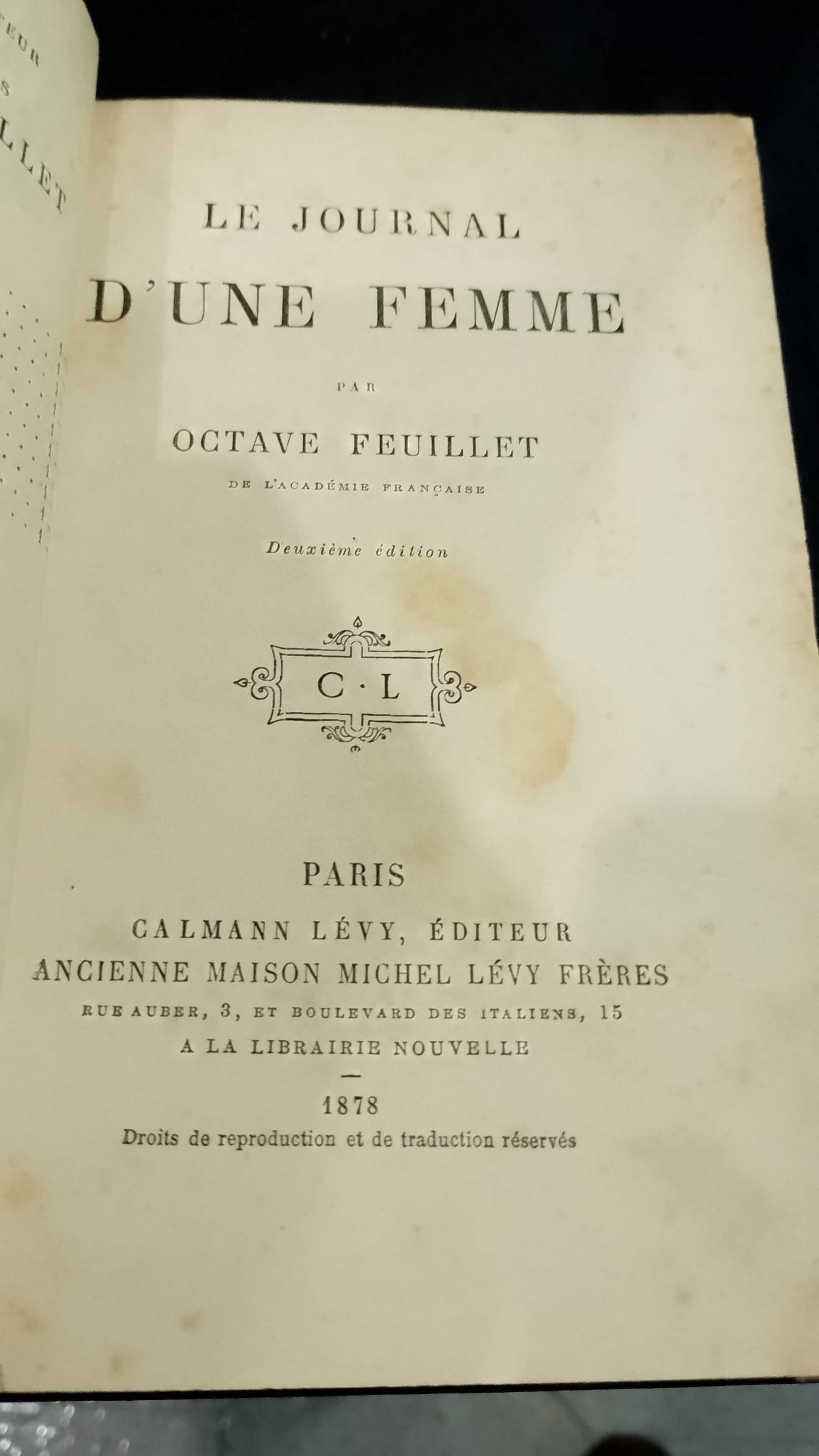 Le Journal D'Une Femme - Octave Feuillet (1878)