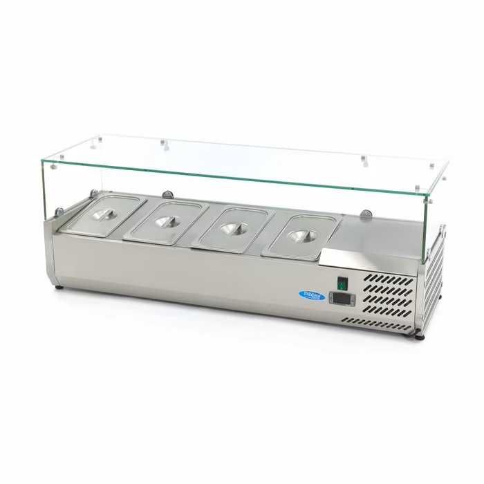 Vitrine de Preparação de Bancada - 120 cm - Adapta-se 4 x GN 1/3