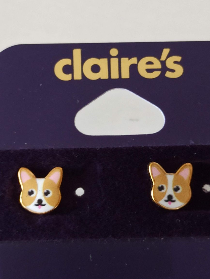 Brincos em prata novos/ new / neuf Claire's cão