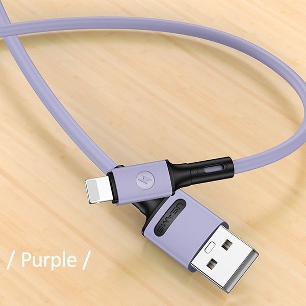 Kabel Usams U52 Lightning 2A Fast Charge 1M - Purpurowy, Wysoka Jakość