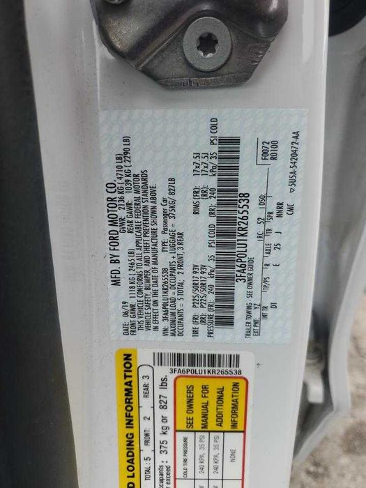 FORD Fusion Se 2019