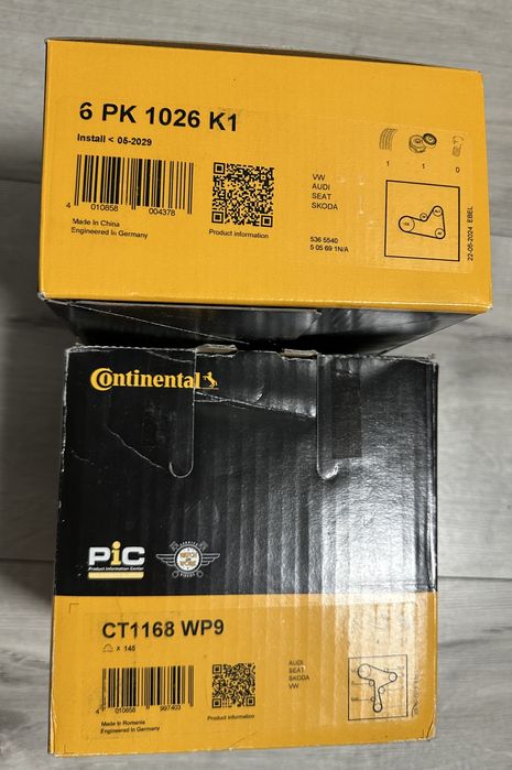Комплект ГРМ Continental 6PK1026K1+CT1168WP9