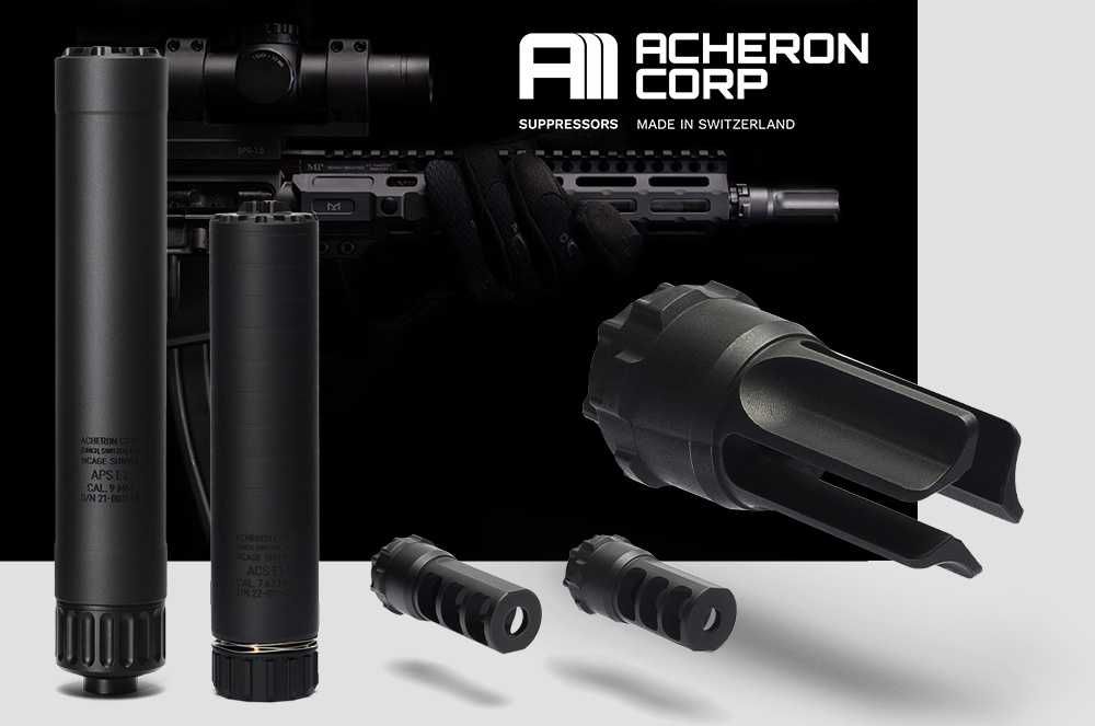 Tłumik Acheron ACS E1 HexaLug 5.56 czarny