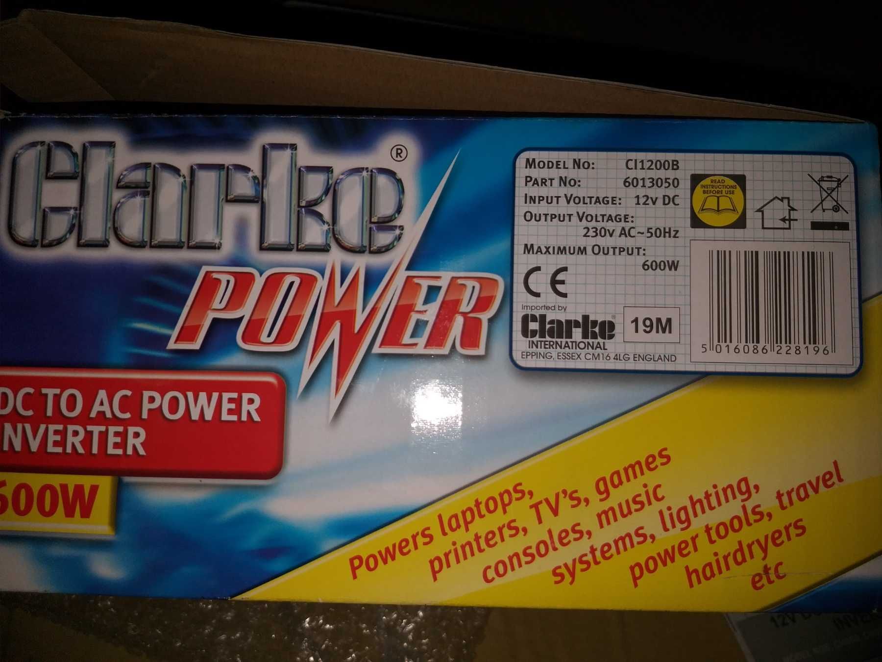 Інвертор Clarke 600w 12-220в правильний сінус АНГЛІЯ