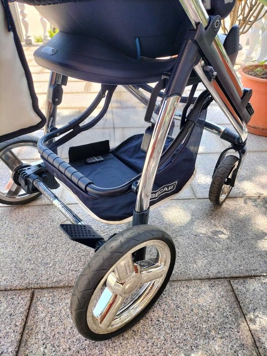 Trio carrinho BÉBÉCAR azul marinho com Isofix