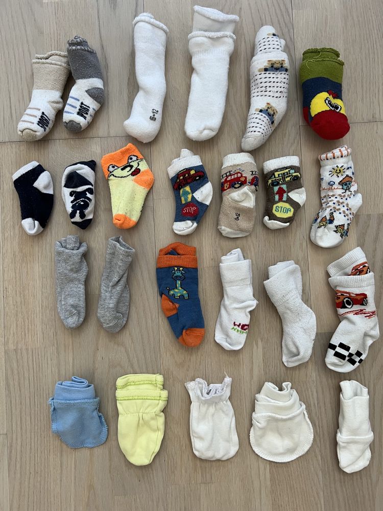 Пакет дитячі носки та царапки до 6 міс теплі і легкі