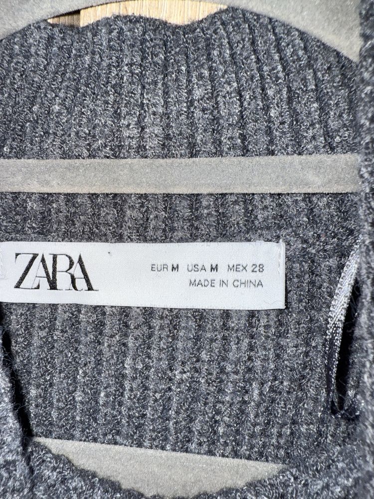Zara Sukienka sweterkowa szara długa M