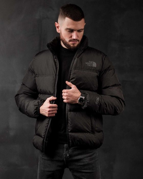 Мужская зимняя черная куртка The North Face 700 пуховик норт фейс TNF
