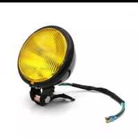 Farol frontal amarelo ou transparente moto cafe racer