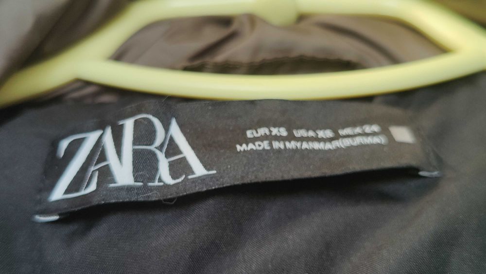 ZARA Как Новый Пуховик 100% Оригинал Куртка Бомбер XS С Капюшоном