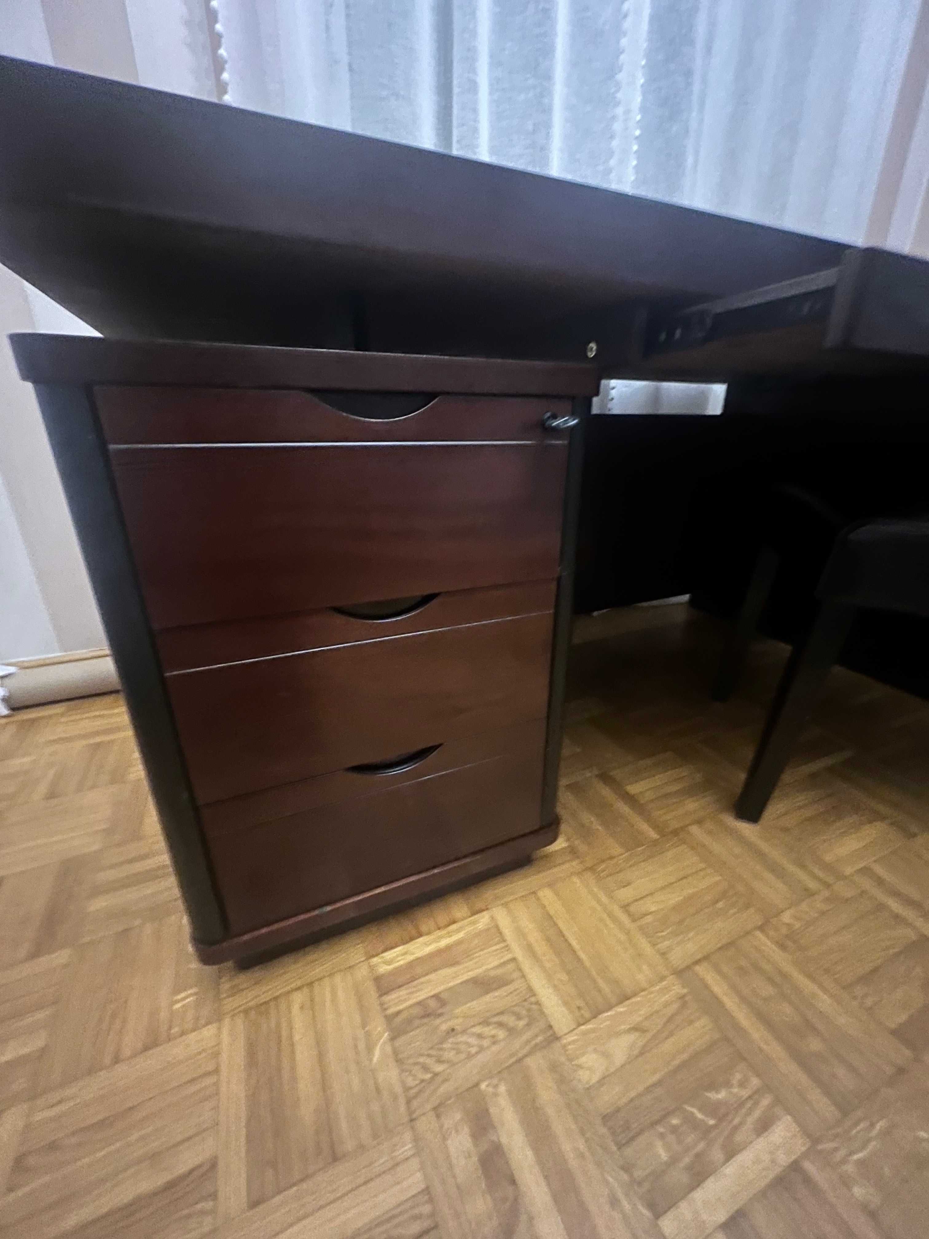 Biurko gabinetowe + pomocnik + krzesło