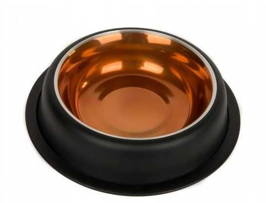 MISKA Metalowa Miedziana dla psa lub kota  0,7L CZARNA