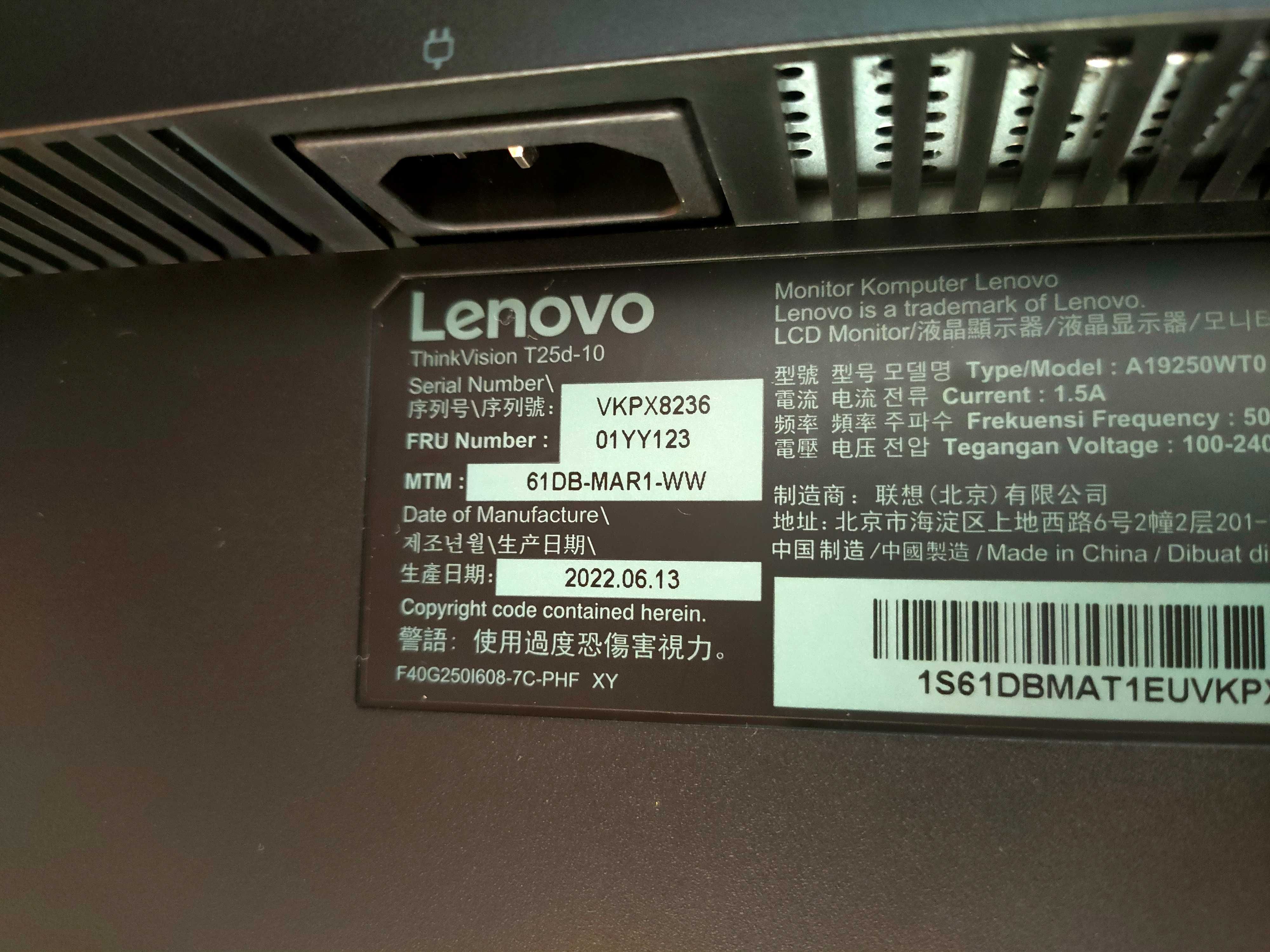 Monitor Lenovo ThinkPad T25d-10 GWARANCJA