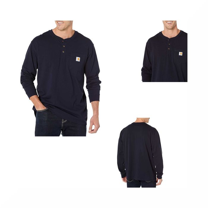 Męska Koszula Robocza CARHARTT 2XL Granatowa Z Długim Rękawem