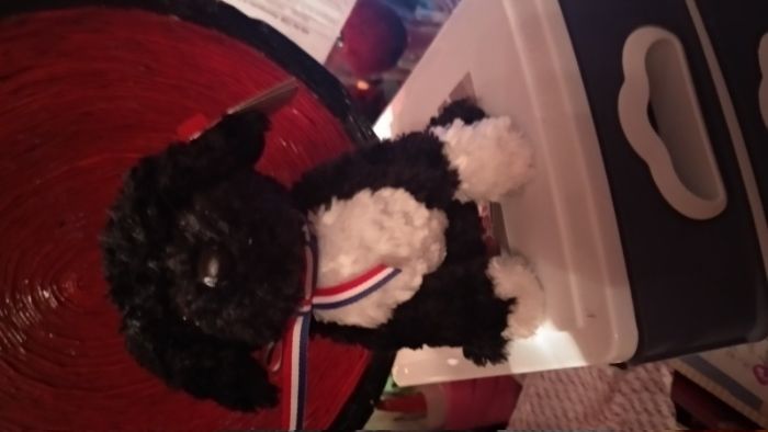 игрушка щенок песик собака черный шарики внутри очень милый родной