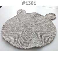 NOWY handmade dywanik miś średnica 57cm plus uszy 11cm #1301