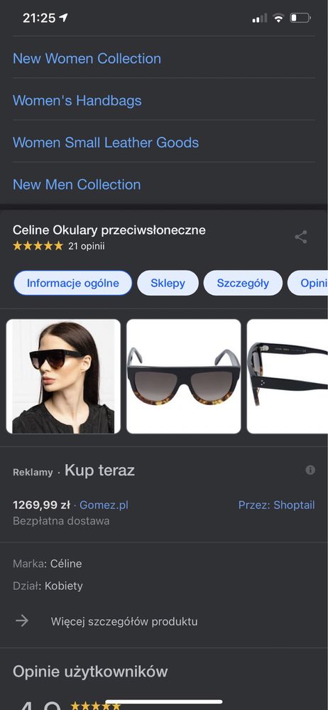 Okulary Celine oryginalne przrciwsloneczne