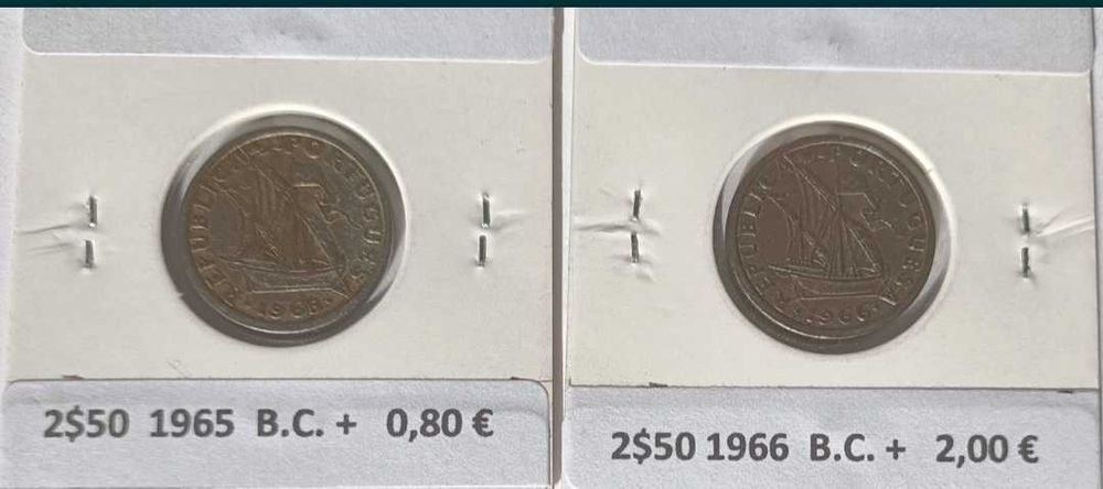 14 Moedas da 2⁰ República Portuguesa de 2,50 escudos Níquel