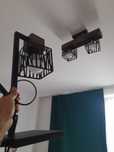 Lampa sufitowa i lampka Dali drewno metal loft