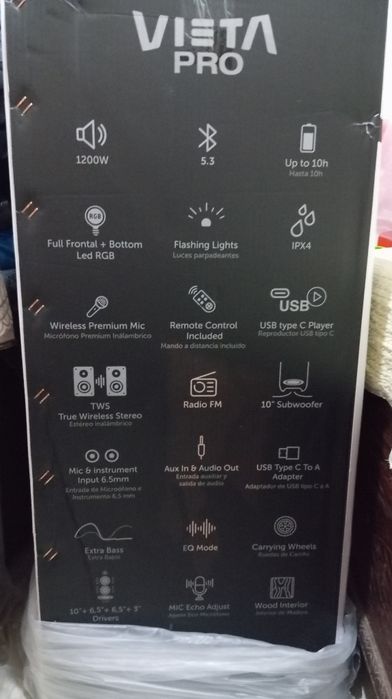 Vieta Pro Party 50 High-Watts Speaker Selado C/ Microfone