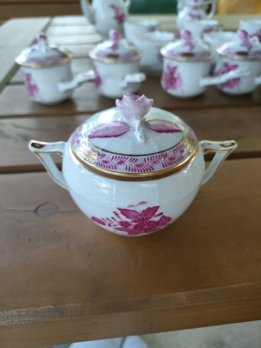 Zestaw kolekcjonerski porcelany Herend Apponyi różowy – lata 1948–1990