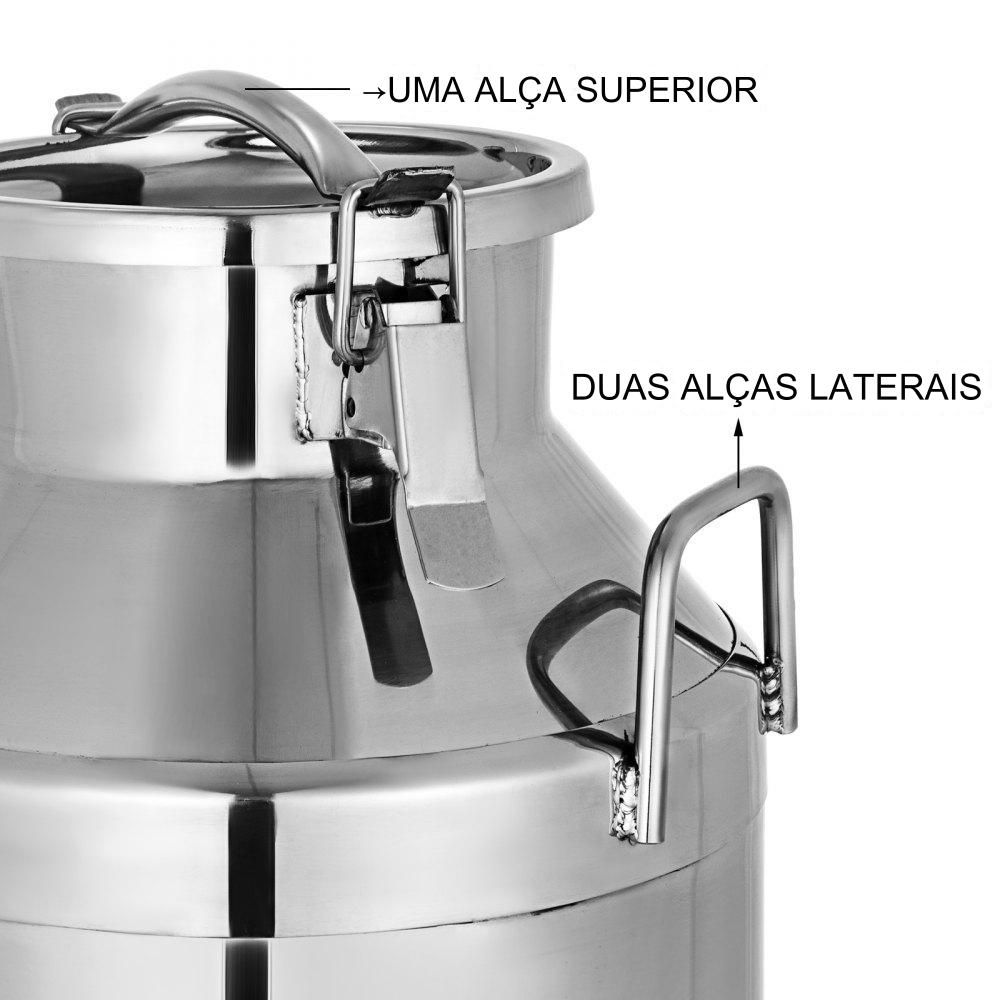 Lata de Leite em Aço Inoxidável 20L