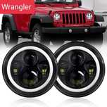 Światła lampy reflektory LED Angel Eyes do Jeep Wrangler JK TJ CJ