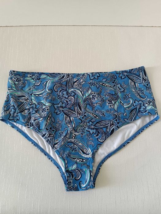 р 50-52-54 труси високі плавки блакитні низ купальник з візерунком