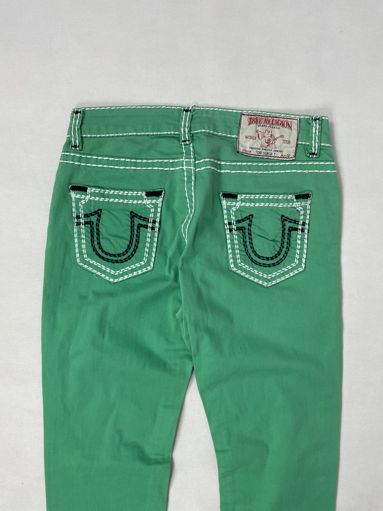 Męskie Bawełniane Jeansy True Religion Denim Green Jeans Trousers