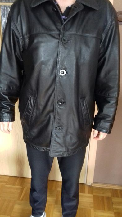 Kurtka skórzana męska czarna