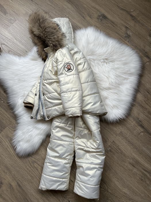 Зимовий напівкомбенізон і куртка , натуральне хутро , комбенізон