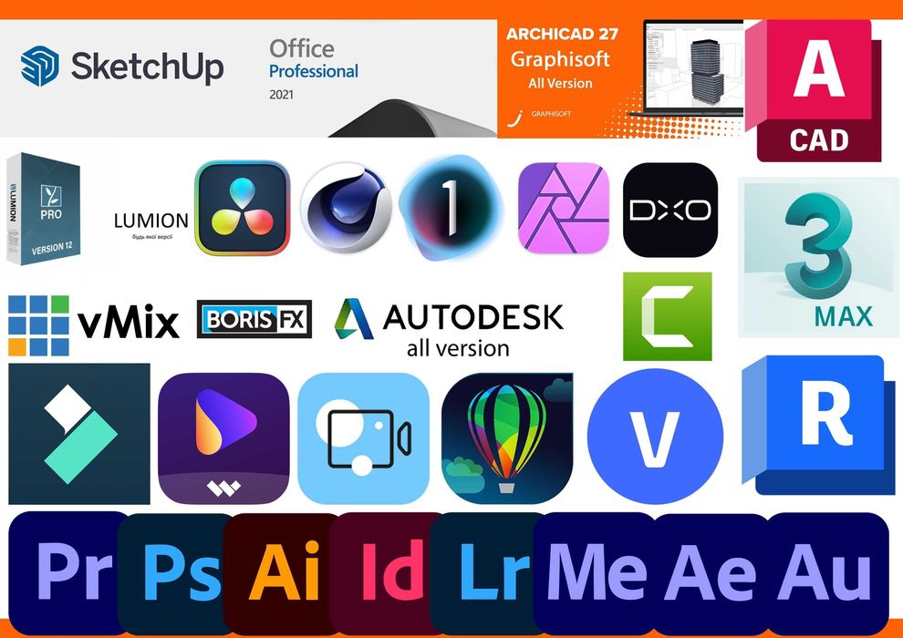 Установка Autodesk Revit, Maya, 3DS max, Autocad, Inventor, Office