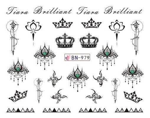 BN979 NAKLEJKI WODNE PAZNOKCIE biżuteria ornament