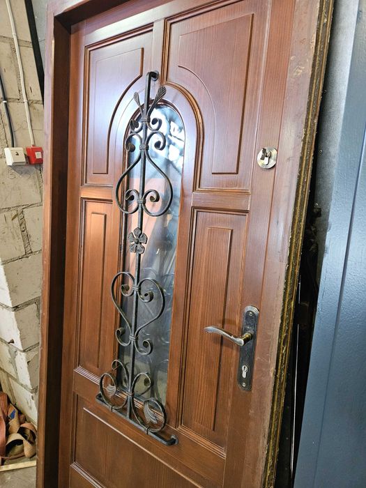 DRZWI Zewnętrzne Drewniane Sosnowe Krata Wejściowe 101x208cm