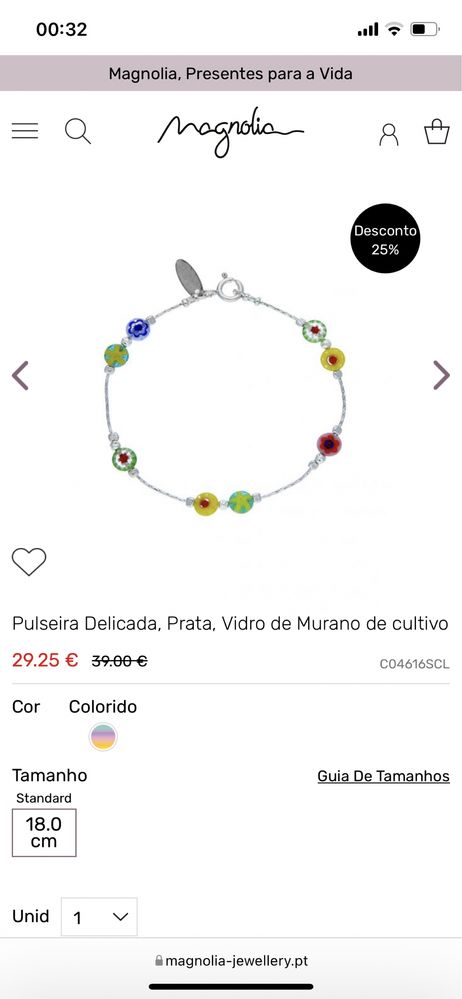 Pulseira de prata com pedras coloridas Magnolia