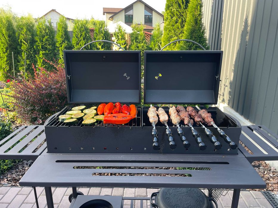 мангал гриль барбекю стаціонарний мангал на колесах  вугільний гріль