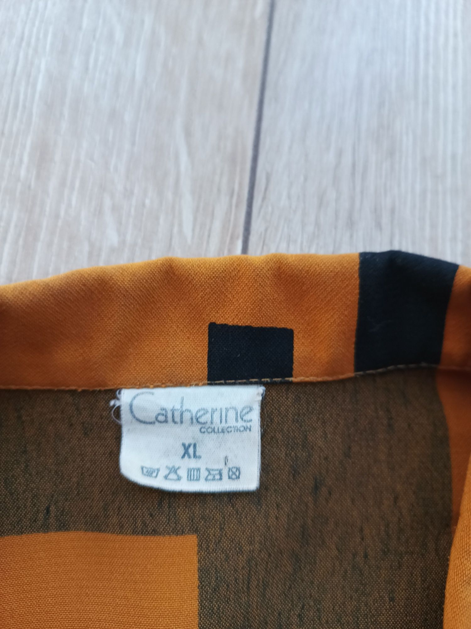 Musztardowa bluzka vintage rozm L/XL