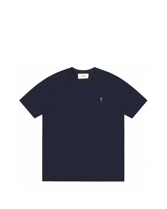 Футболка AMI Paris Ami De Coeur Tonal Small Heart T-Shirt Navy Blue