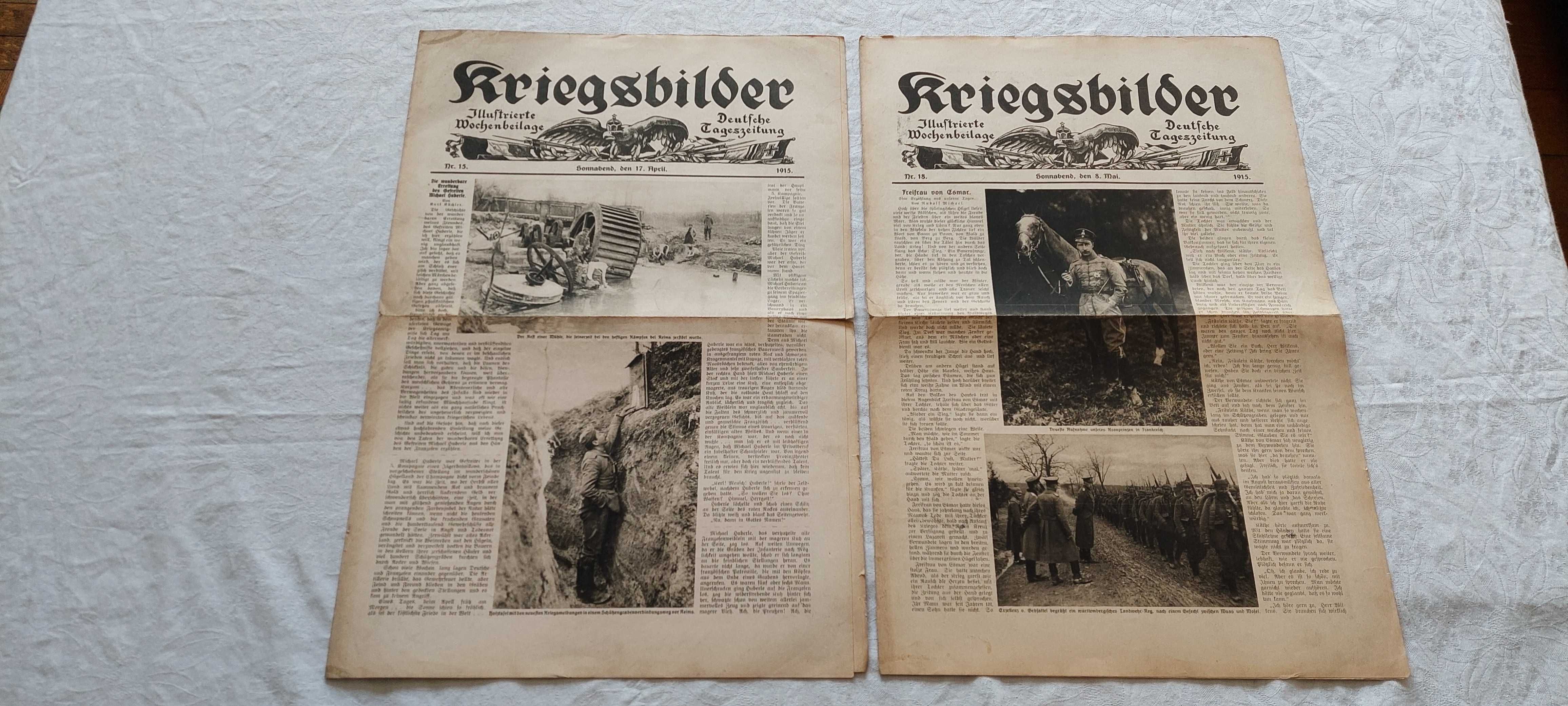 Kriegsbilder (nr 15,18) 1915-pruska gazeta wojenna