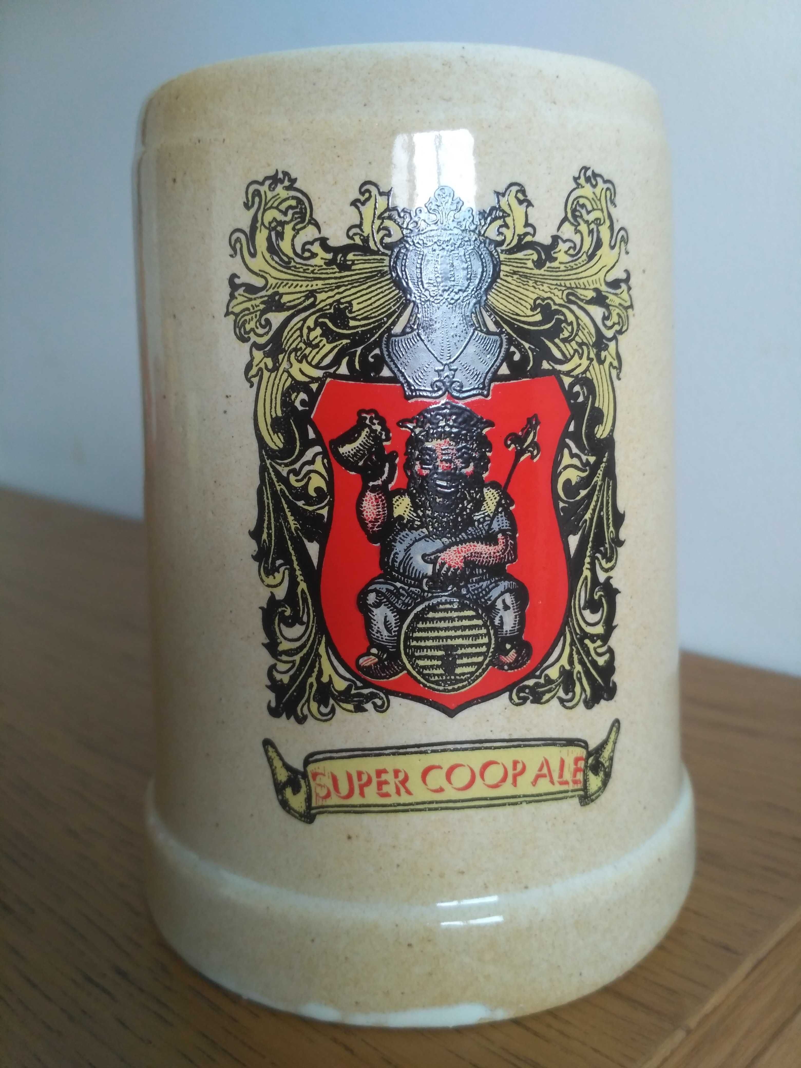 Vintage Guerin Gress Bouffioulx ceramiczny kufel piwо Super Coopele