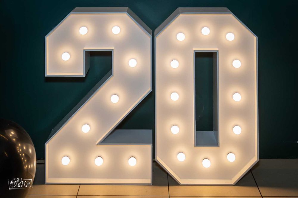 Cyfry LED urodzinowe podświetlane świecące 100 cm wynajem