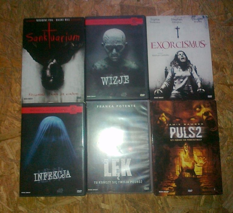 Filmy DVD Kino GROZY Horrory Thiller / 38 Filmów - po 8 zł film !
