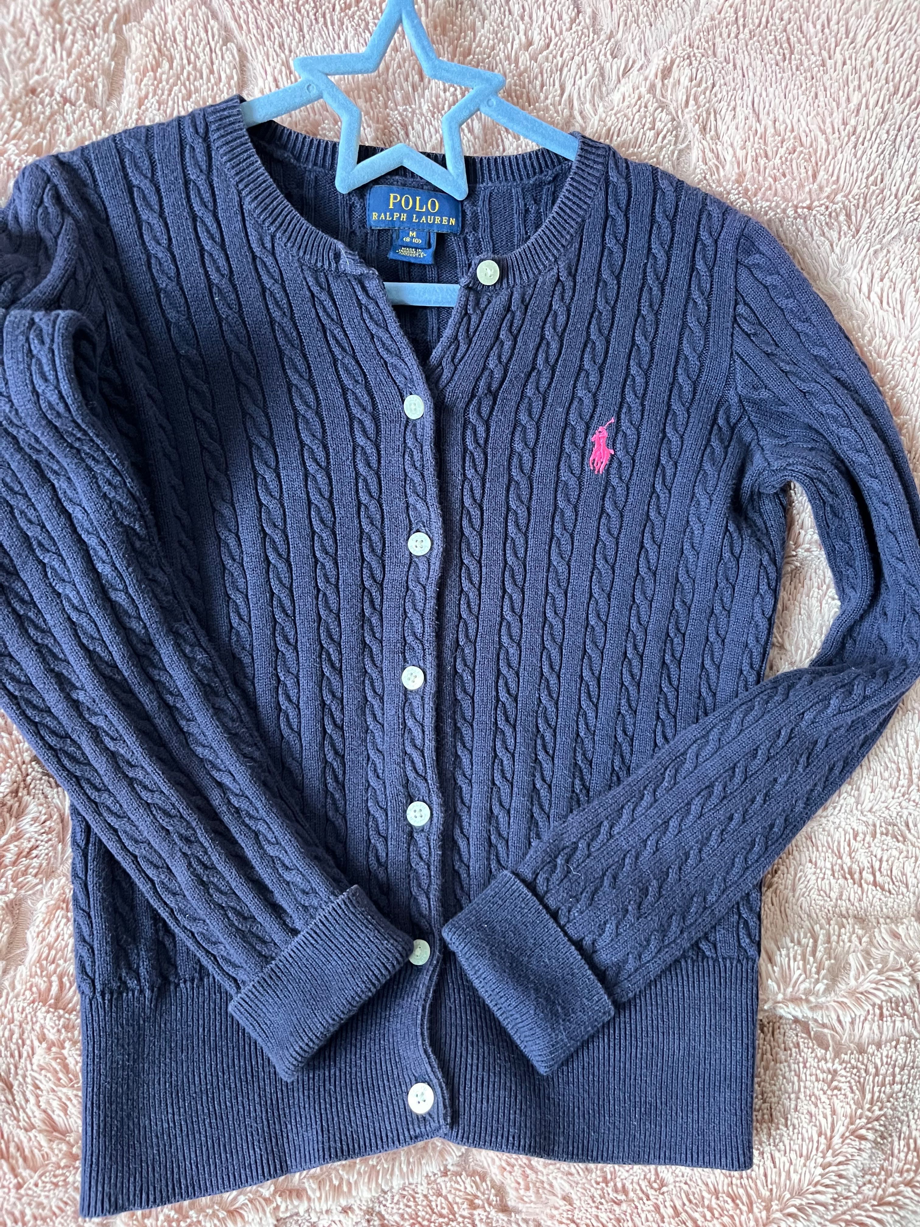 Ralph Lauren Sweterek dla dziewczynki granatowy 128
