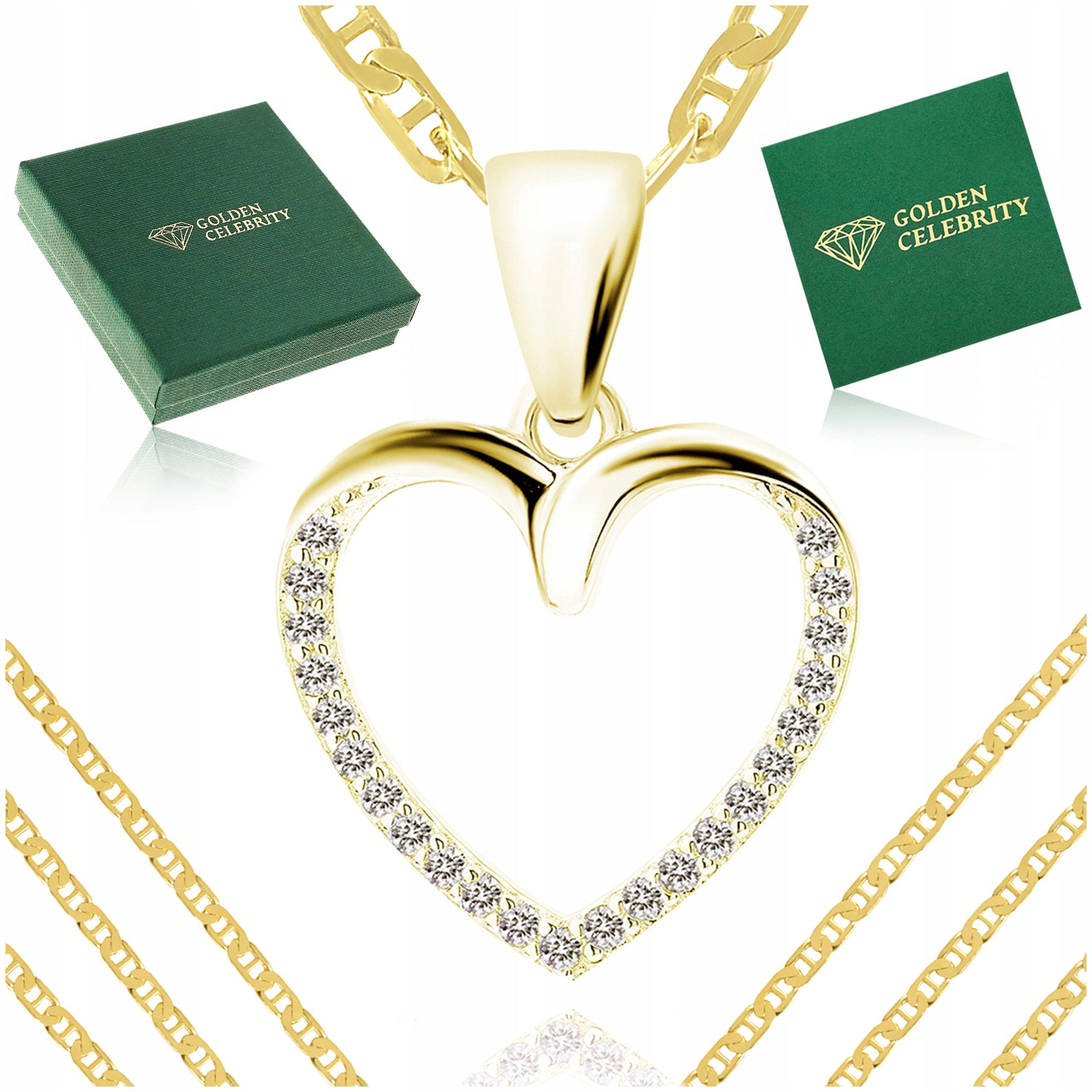 Złoty Łańcuszek Gucci + Zawieszka 925 Prezent Dla Kobiety Na 50/60 Uro