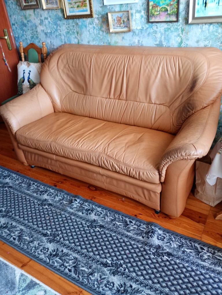Sofa skórzana rozkładana