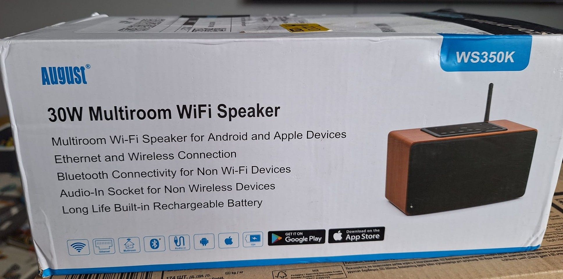 August WS350 Głośnik Bluetooth WiFi Multiroom 30W