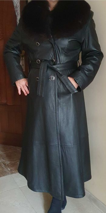 Płaszcz skórzany damski